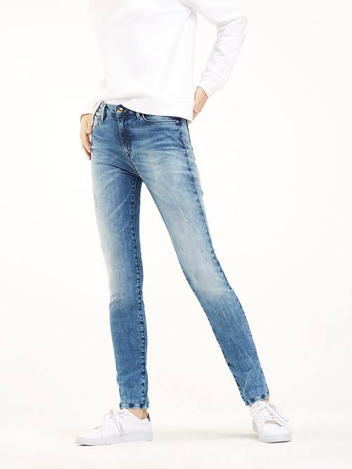 Tommy Hilfiger Como Heritage Skinny Fit Faded Jeans Dames Denim | TH159ZWX