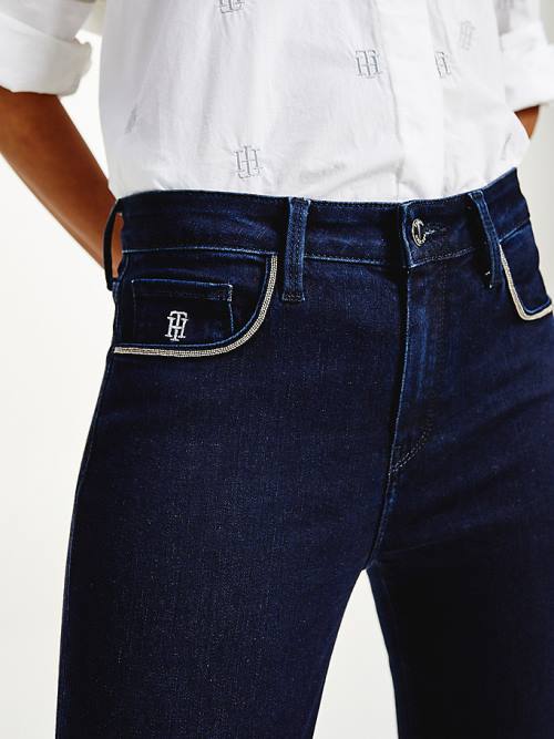 Tommy Hilfiger Como Mid Rise Skinny Monogram Jeans Dames Denim | TH970MKE