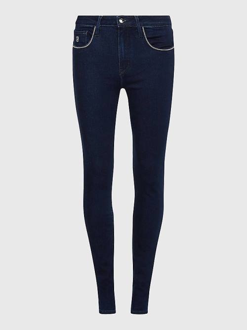 Tommy Hilfiger Como Mid Rise Skinny Monogram Jeans Dames Denim | TH970MKE