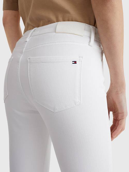 Tommy Hilfiger Como Mid Rise Skinny TH Flex Jeans Dames Wit | TH305FBY