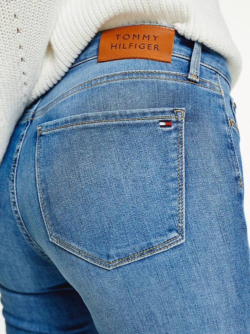 Tommy Hilfiger Como Mid Rise Skinny TH Flex Jeans Dames Denim | TH502PGK