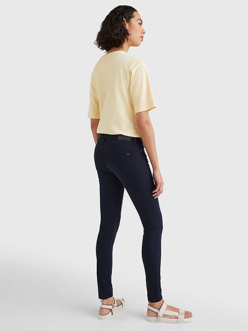 Tommy Hilfiger Como Mid Rise Skinny TH Flex Jeans Dames Blauw | TH670KUP