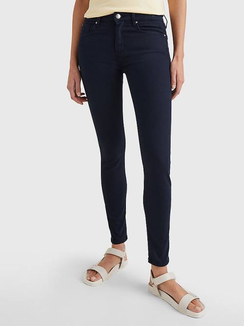 Tommy Hilfiger Como Mid Rise Skinny TH Flex Jeans Dames Blauw | TH670KUP