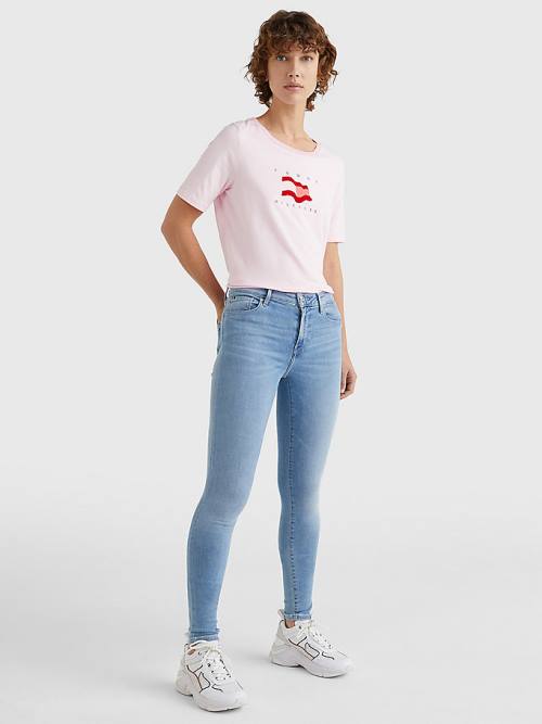 Tommy Hilfiger Como Mid Rise Skinny TH Flex Jeans Dames Denim | TH983KBT