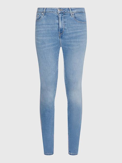 Tommy Hilfiger Como Mid Rise Skinny TH Flex Jeans Dames Denim | TH983KBT