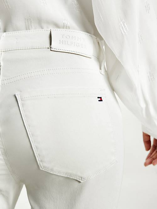 Tommy Hilfiger Como Mid Rise Skinny White TH Soft Jeans Dames Denim | TH249YSL