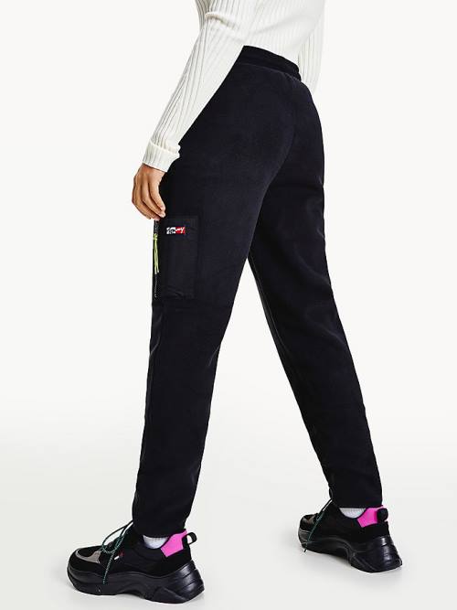 Tommy Hilfiger Contrast Detail Fleece Joggers Broek Dames Zwart | TH167ODI