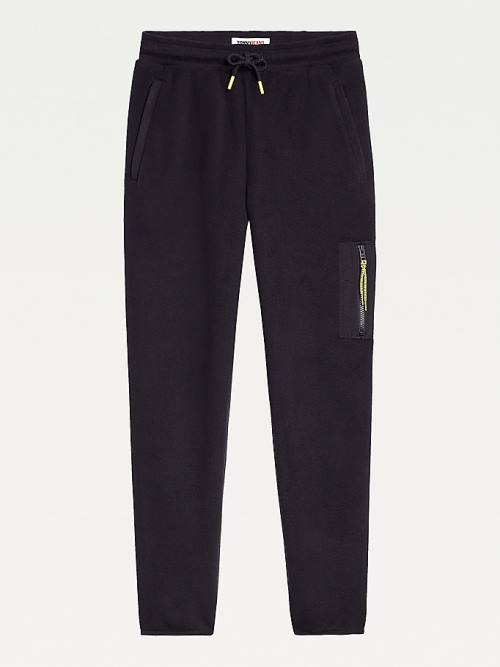 Tommy Hilfiger Contrast Detail Fleece Joggers Broek Dames Zwart | TH167ODI