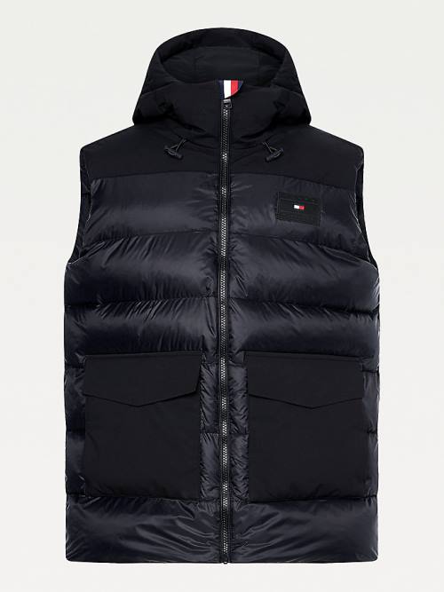 Tommy Hilfiger Contrast Fabric Met Capuchon Vest Jassen Heren Zwart | TH720EIO