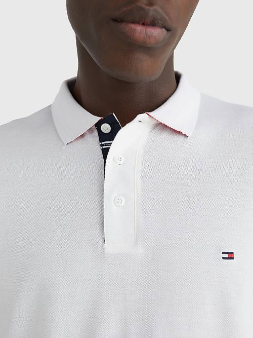 Tommy Hilfiger Contrast Placket Regular Fit Poloshirt Heren Wit | TH219BTU