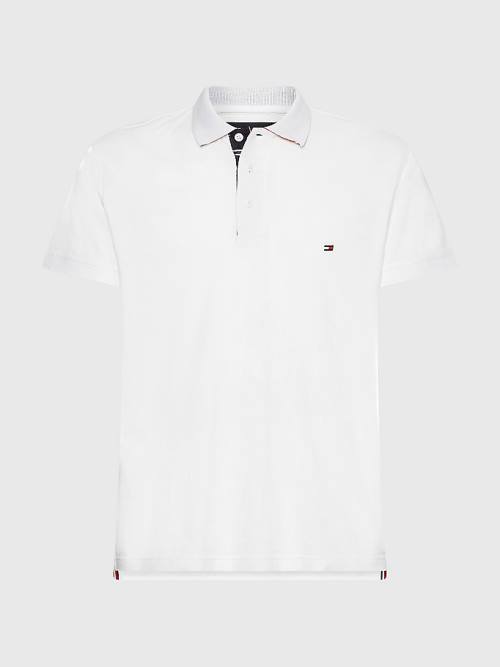 Tommy Hilfiger Contrast Placket Regular Fit Poloshirt Heren Wit | TH219BTU