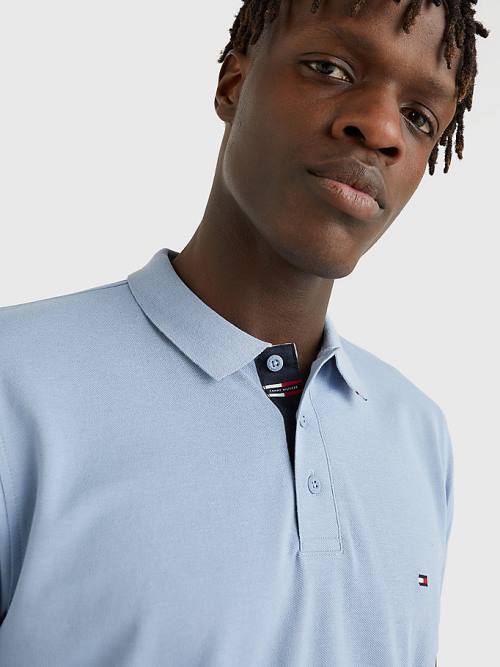 Tommy Hilfiger Contrast Placket Regular Fit Poloshirt Heren Blauw | TH504ZOK