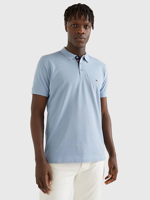 Tommy Hilfiger Contrast Placket Regular Fit Poloshirt Heren Blauw | TH504ZOK