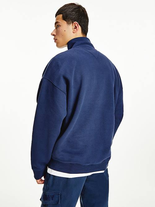 Tommy Hilfiger Contrast Pocket Half-Zip Sweatshirts Heren Blauw | TH081GSF