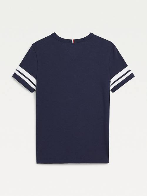 Tommy Hilfiger Contrast Sleeve T-shirts Jongens Blauw | TH145VLT