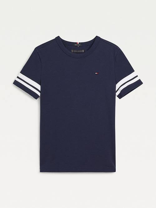 Tommy Hilfiger Contrast Sleeve T-shirts Jongens Blauw | TH145VLT