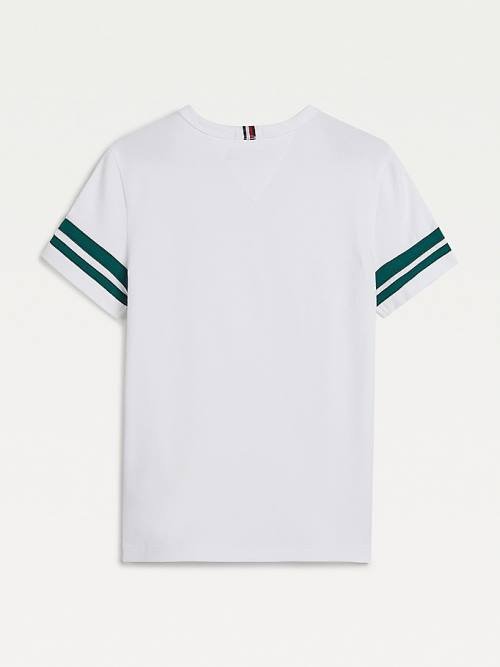 Tommy Hilfiger Contrast Sleeve T-shirts Jongens Wit | TH745RHX