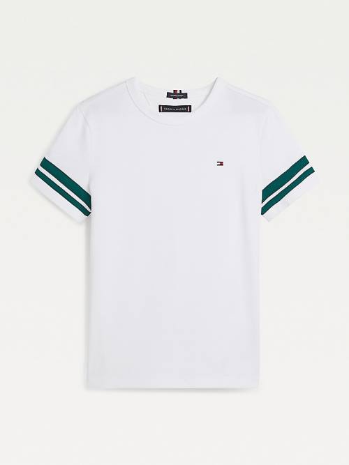 Tommy Hilfiger Contrast Sleeve T-shirts Jongens Wit | TH745RHX