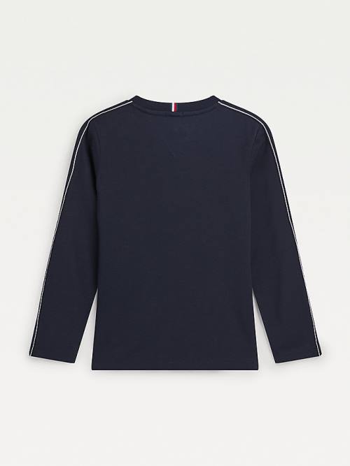 Tommy Hilfiger Contrast Tape Long Sleeve T-shirts Jongens Blauw | TH145FNW