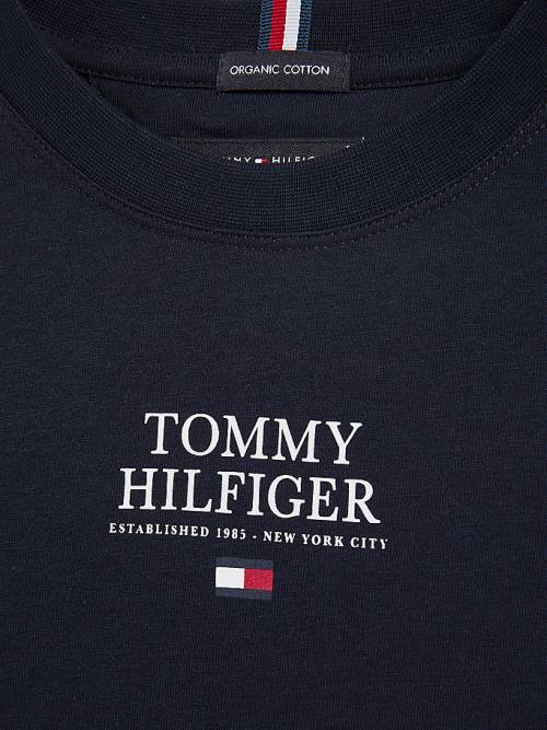 Tommy Hilfiger Contrast Tape Long Sleeve T-shirts Jongens Blauw | TH145FNW