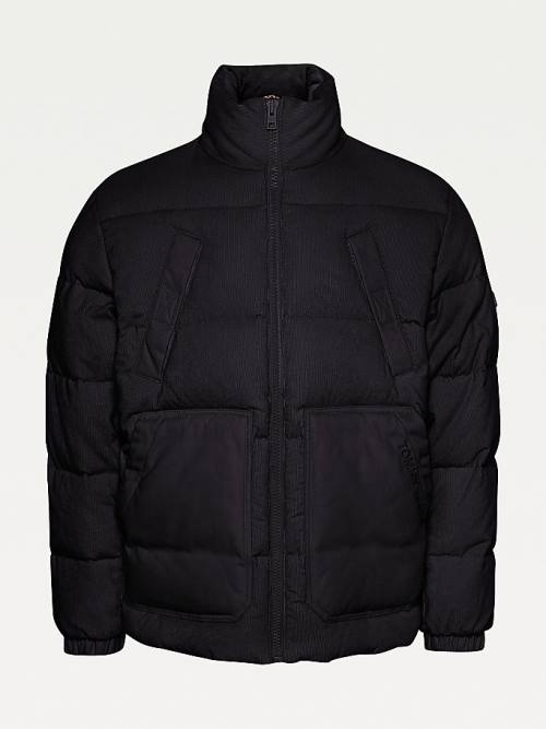 Tommy Hilfiger Corduroy Puffer Jassen Heren Zwart | TH397JQG