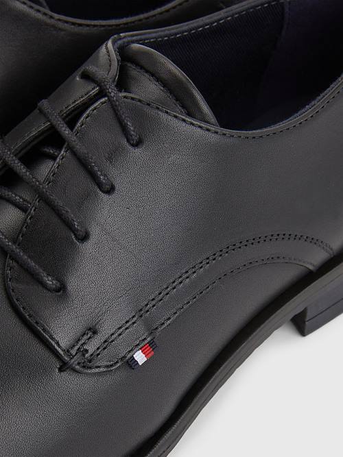 Tommy Hilfiger Core Leren Kanten Up Formele Schoenen Heren Zwart | TH103YQM