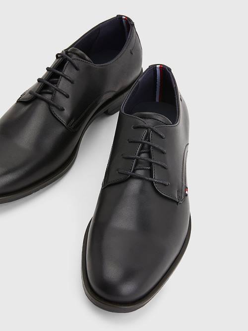 Tommy Hilfiger Core Leren Kanten Up Formele Schoenen Heren Zwart | TH103YQM