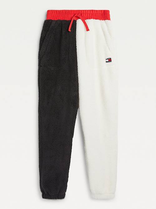 Tommy Hilfiger Cozy Tommy Badge Colour-Blocked Fleece Joggers Broek Dames Rood | TH856WAO