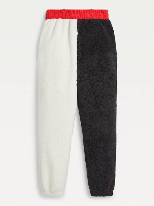 Tommy Hilfiger Cozy Tommy Badge Colour-Blocked Fleece Joggers Broek Dames Rood | TH856WAO