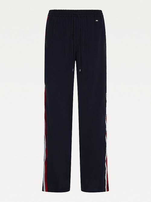 Tommy Hilfiger Crepe Relaxed Fit Pull-On Broek Dames Blauw | TH564CBG