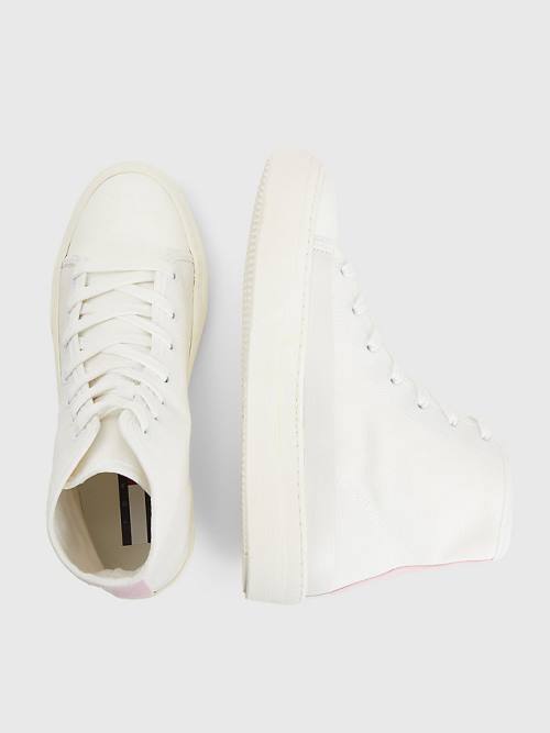 Tommy Hilfiger Crest Canvas High Top Sneakers Dames Wit | TH347NEJ