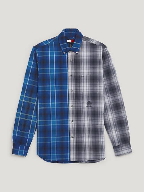 Tommy Hilfiger Crest Contrast Check Overhemd Heren Blauw | TH910YGR