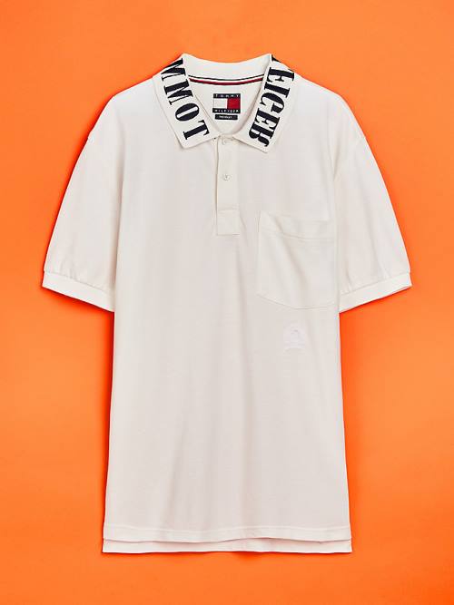 Tommy Hilfiger Crest Embroidery Organic Katoenen Poloshirt Heren Wit | TH687EAP