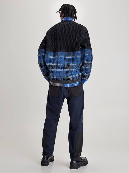 Tommy Hilfiger Crest Half Glen Check Jumper Truien Heren Zwart | TH951AYB