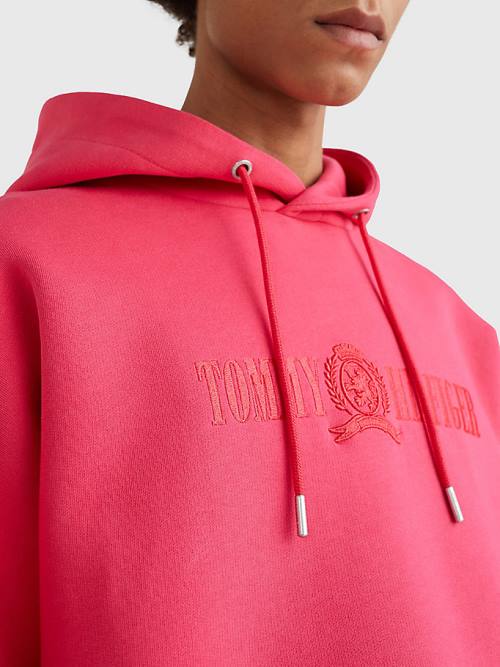 Tommy Hilfiger Crest Hoodie Heren Roze | TH710GHI