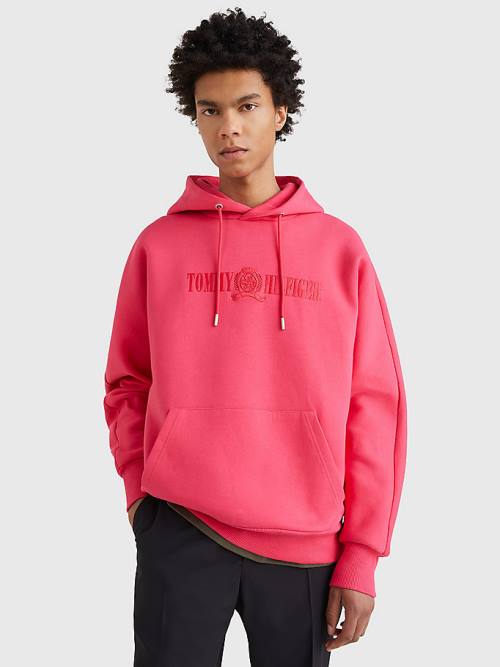 Tommy Hilfiger Crest Hoodie Heren Roze | TH710GHI