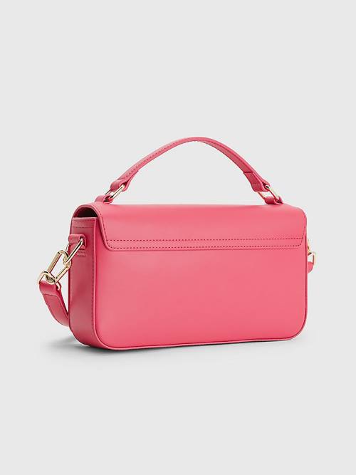 Tommy Hilfiger Crest Leren Crossover Tassen Dames Roze | TH637ULI