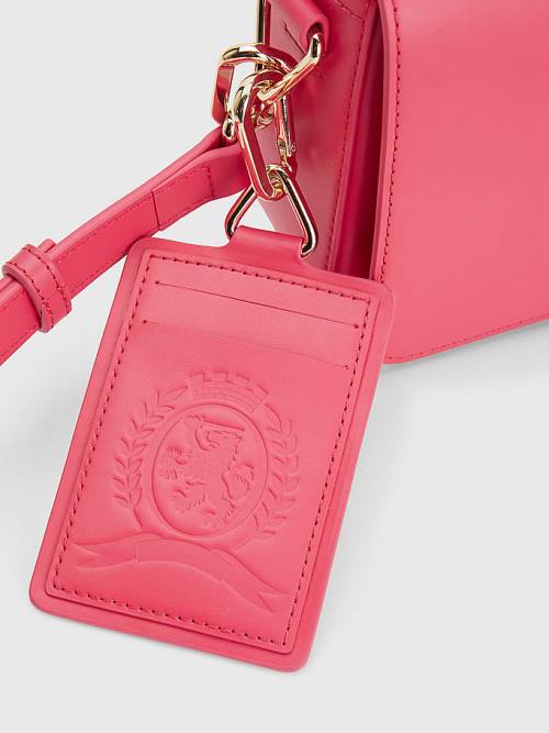 Tommy Hilfiger Crest Leren Crossover Tassen Dames Roze | TH637ULI