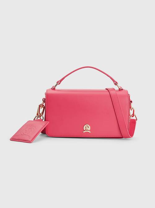 Tommy Hilfiger Crest Leren Crossover Tassen Dames Roze | TH637ULI