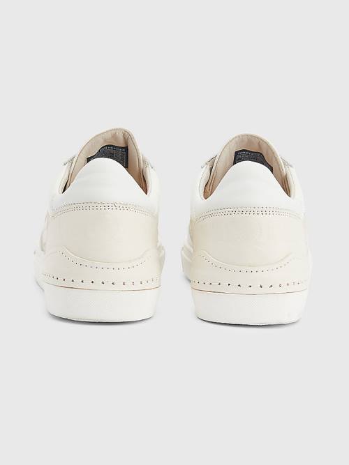 Tommy Hilfiger Crest Leren Cupsole Sneakers Heren Wit | TH597ZKV