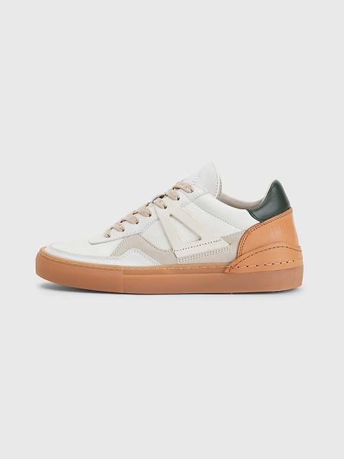 Tommy Hilfiger Crest Mixed Texture Sneakers Dames Groen | TH102IAJ