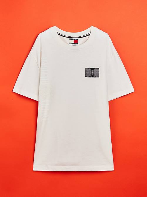 Tommy Hilfiger Crest Mono Materiaal T-shirts Heren Wit | TH753VPQ