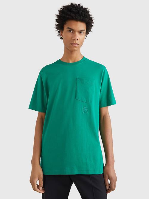 Tommy Hilfiger Crest Organic Katoenen T-shirts Heren Groen | TH350XHP