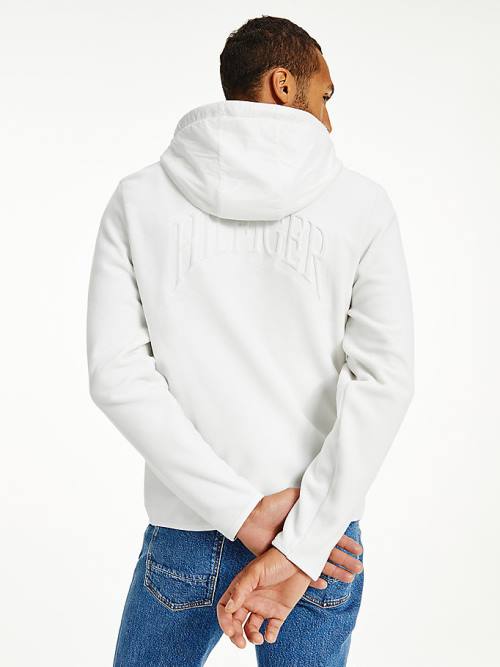 Tommy Hilfiger Crest Polar Fleece Relaxed Fit Hoodie Heren Wit | TH429FWI