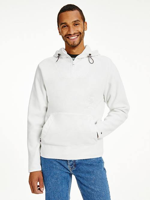 Tommy Hilfiger Crest Polar Fleece Relaxed Fit Hoodie Heren Wit | TH429FWI