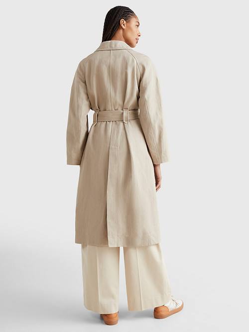 Tommy Hilfiger Crest Prep Relaxed Fit Chino Trench Jassen Dames Beige | TH148ROC