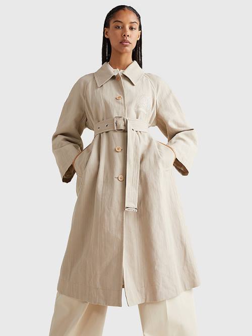 Tommy Hilfiger Crest Prep Relaxed Fit Chino Trench Jassen Dames Beige | TH148ROC