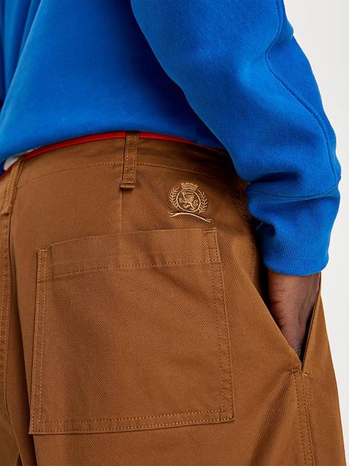 Tommy Hilfiger Crest Relaxed Fit Chinos Broek Heren Bruin | TH928VSN