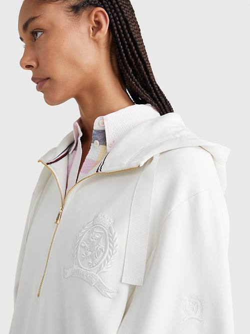 Tommy Hilfiger Crest Relaxed Fit Jurken Dames Wit | TH396RLQ