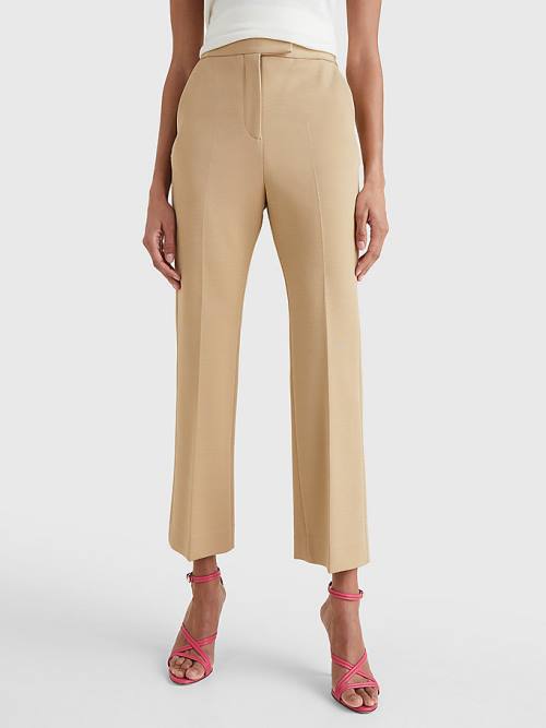 Tommy Hilfiger Crest Tailored Ankle Broek Dames Khaki | TH278RXB